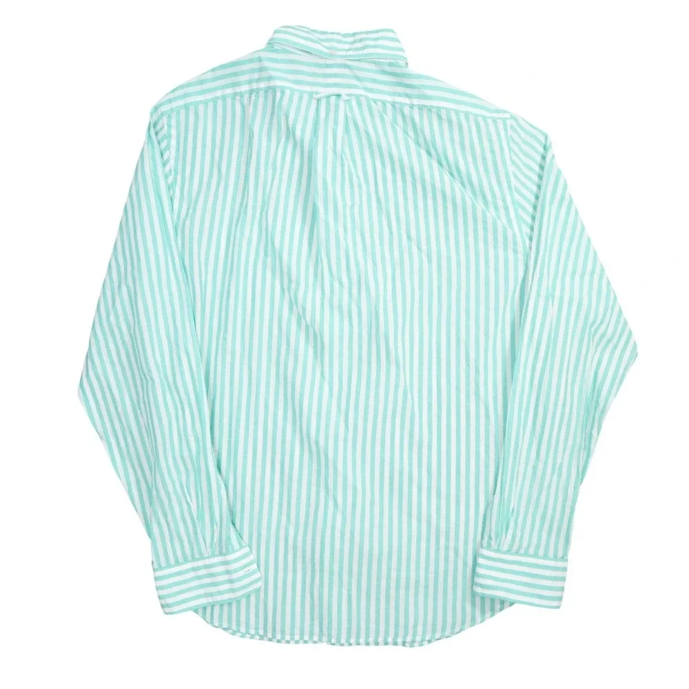 Todd Snyder New York Summerweight Stripe Shirt Mens L Green White Button Down‎